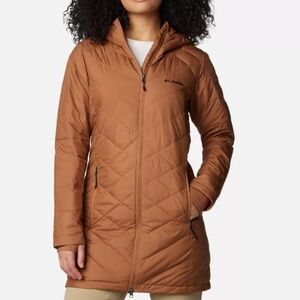 NWT Columbia Heavenly Hooded Puffer Jacket Camel Brown Size 3X Retail $160.00